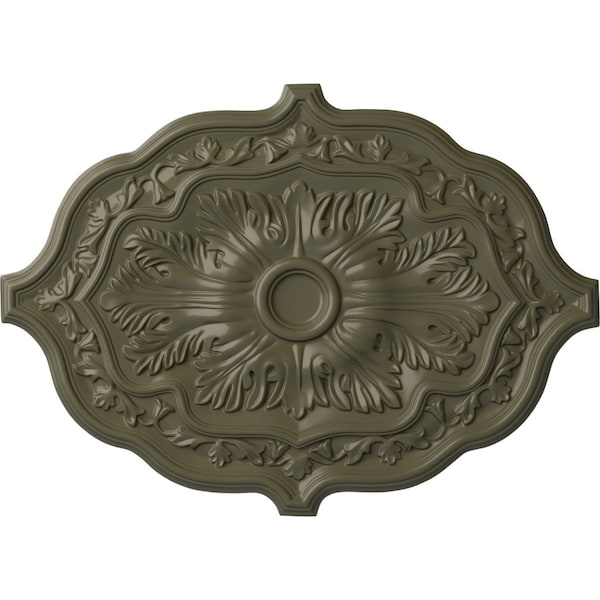 Ekena Millwork Pesaro Ceiling Medallion, Hand-Painted Painted Turtle, 36"W x 26"H x 1 1/2"P CM36X26PEPTF - main